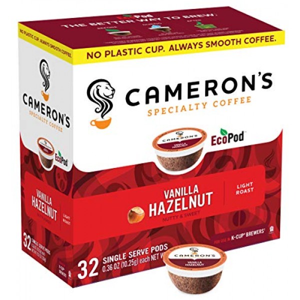 Camerons Coffee Single Serve Pods, Flavored, Vanilla Hazelnut,