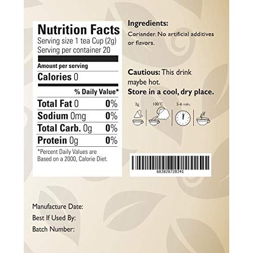 Camiltea Coriander Tea Detox Tea - Raw Organic Vitamin Rich Dige