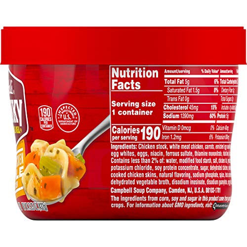 Campbell’S Chunky Classic Chicken Noodle Soup Microwavable Bowl,