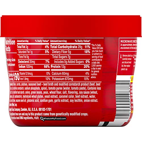 Campbells Chunky Microwavable Soup, Beef With Country Vegetable