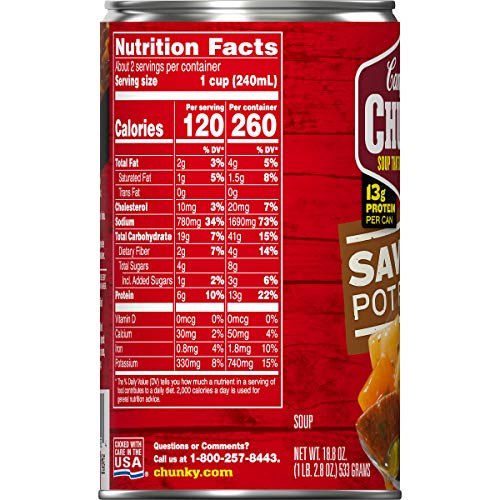 Campbells Chunky Soup, Savory Pot Roast Soup, 18.8 Ounce Can 1