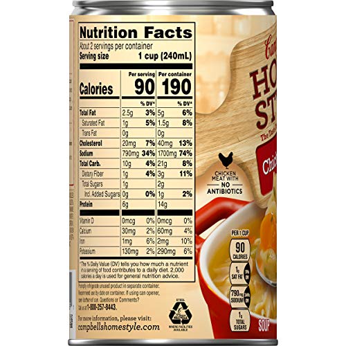 Campbells Homestyle Soup, Chicken Noodle, 18.6 Oz. Pack Of 12