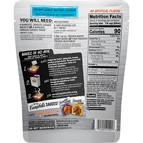 Campbells Oven Sauce, Creamy Garlic Butter Chicken, 12 Oz