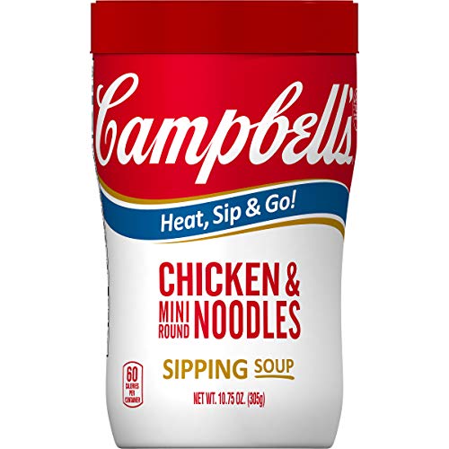 Campbells Soup On The Go Chicken &Amp; Mini Round Noodles Soup, 10.