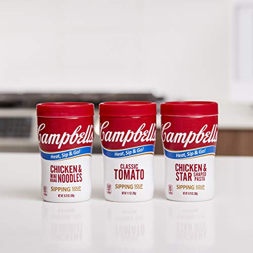 Campbells Soup On The Go Chicken &Amp; Mini Round Noodles Soup, 10.