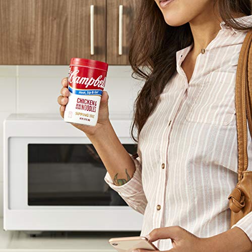Campbells Soup On The Go Chicken &Amp; Mini Round Noodles Soup, 10.