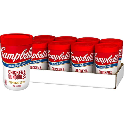 Campbells Soup On The Go Chicken &Amp; Mini Round Noodles Soup, 10.
