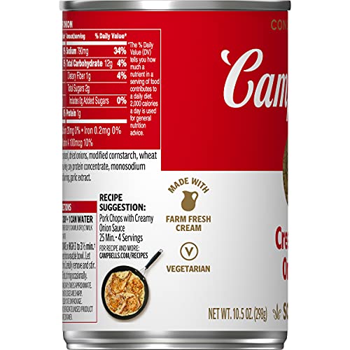 Campbells Condensed Soup, Cream Of Onion, 10.5 Ounce Pack Of 12