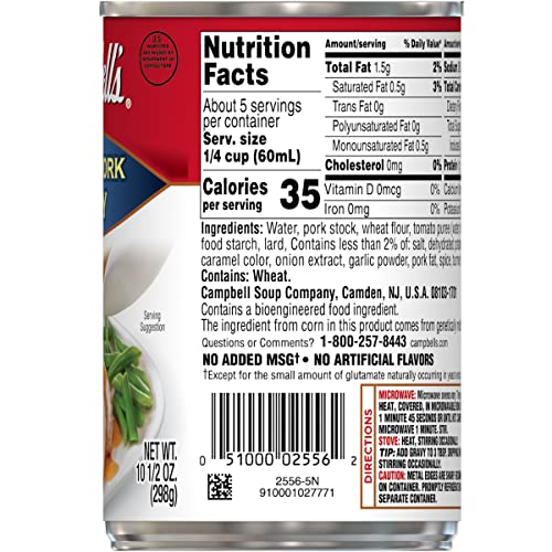 Campbells Golden Pork Gravy, 10.5 Oz Can Case Of 24