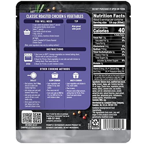 Campbells Oven Sauces, Classic Roasted Chicken, 12 Oz, Pack Of 6