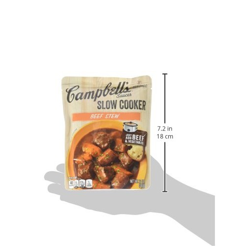 Campbells Slow Cooker Sauces Beef Stew, 12 Oz. Pouch Pack Of 6