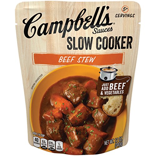 Campbells Slow Cooker Sauces Beef Stew, 12 Oz. Pouch Pack Of 6