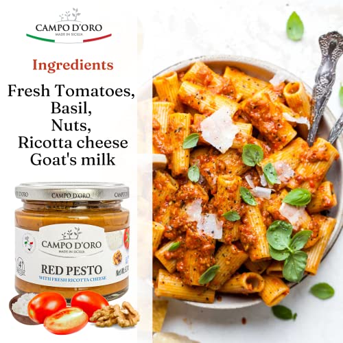 Red Pesto Sauce 6.35 oz, Sundried Tomato Pesto, Italian Tomato S...