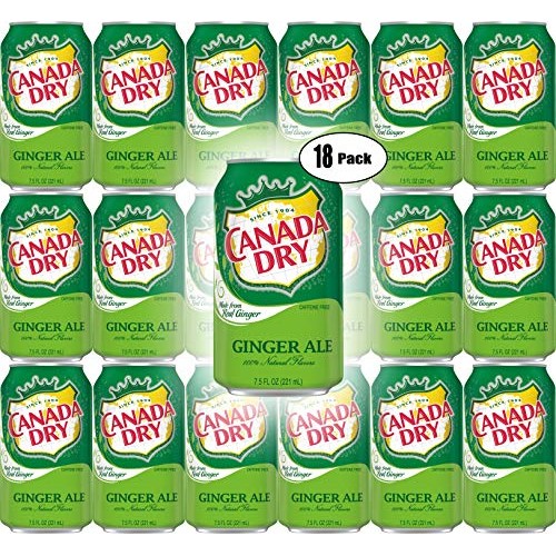 Canada Dry Ginger Ale, 7.5Oz Mini Can Pack Of 18, Total Of 135 Oz