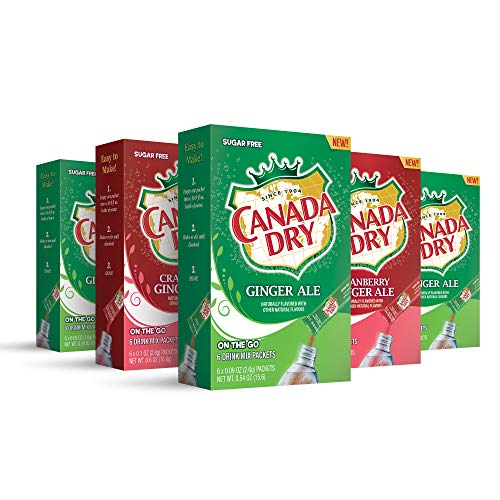 Canada Dry, Variety Pack – Powder Drink Mix - 5 Boxes, 30 Stick
