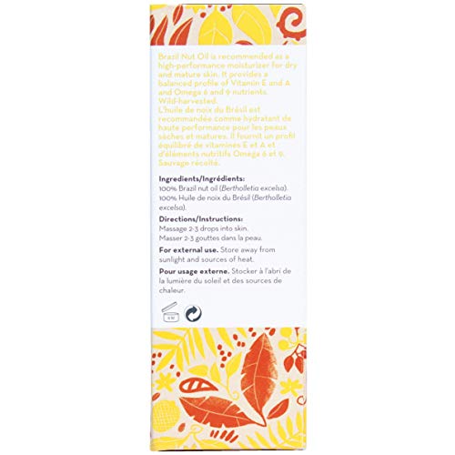 Organic Brazil Nut Face Oil. Unrefined. 100% Pure. Super Emollie