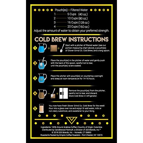 The Glover Grind Co. - 4 Cold Brew Coffee Packs, Pack Of 4, 100%
