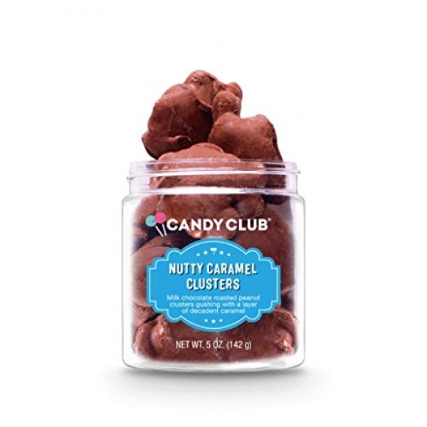 Candy Club Gourmet Nutty Caramel Clusters, Milk Chocolate Covere