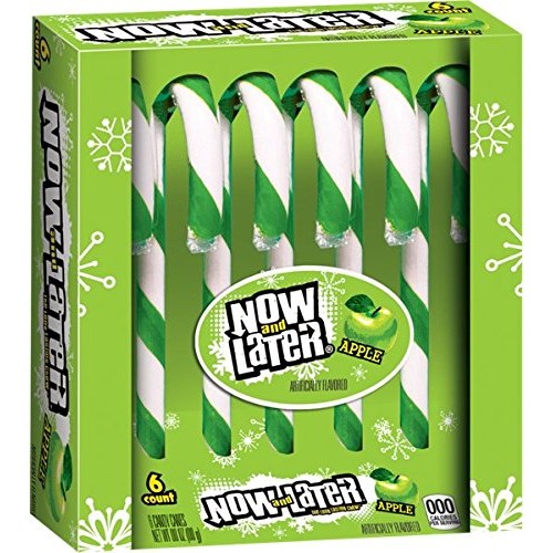 Now And Later Apple Candy Canes - 2 Pack