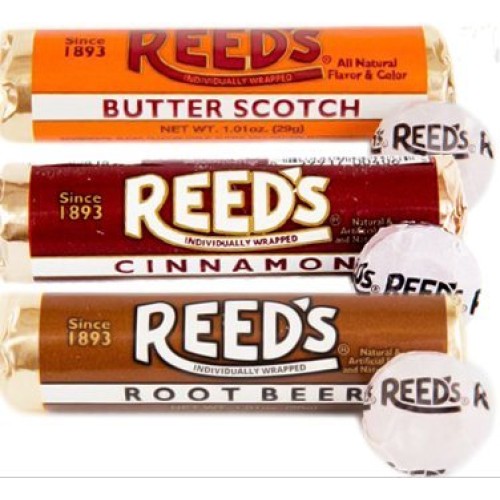 Reeds Hard Candy Rolls- 6Ct- 2 Root Beer, 2 Cinnamon, 2 Buttersc