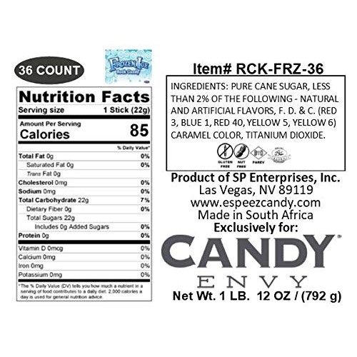 Frozen Ice Rock Candy Sticks - 18 Individually Wrapped Rock Cand