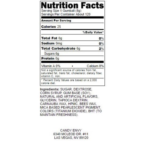 Large 1 Colored Shimmer White Gumballs - 2 Pound Bags - About 12