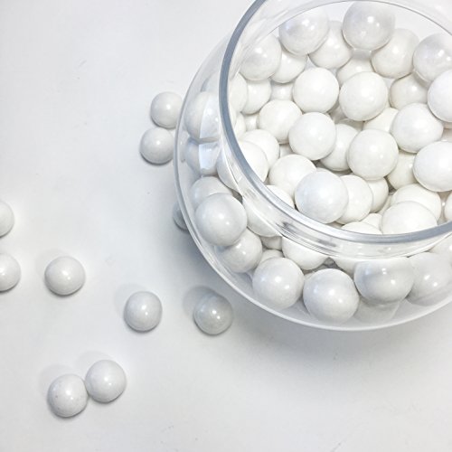 Large 1 Colored Shimmer White Gumballs - 2 Pound Bags - About 12