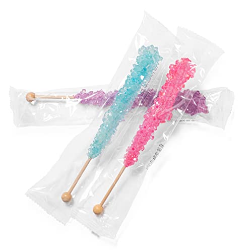Mermaid Rock Candy Sticks - 10 Individually Wrapped Rock Candy O