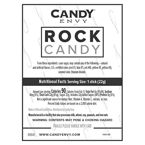 Merry Christmas Rock Candy Crystal Sticks - 36 Indiv. Wrapped - ...