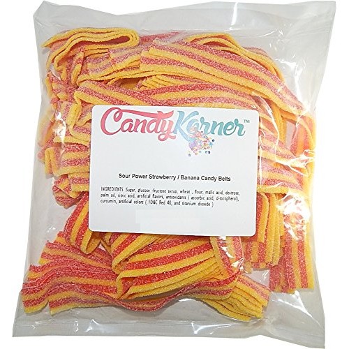 Sourpower Sour Belts Strawberry Banana 1 Pound 16 Oz