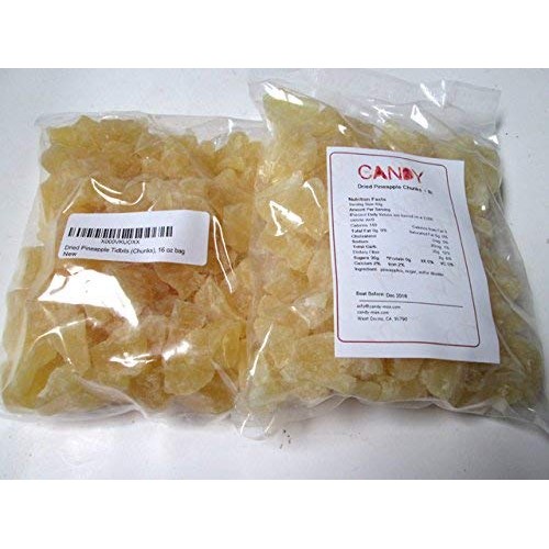 Dried Pineapple Tidbits Chunks, 16 Oz Bag