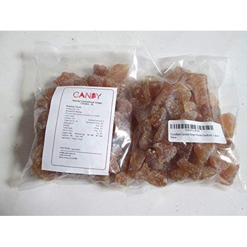 Crystallized Candied Ginger Chunks-Unsulfured, 5 Pound. Free Shi