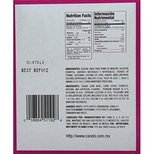 Canels Tropical Fruit Flavored Chewing Gum, 1 Box Of 60 Pieces