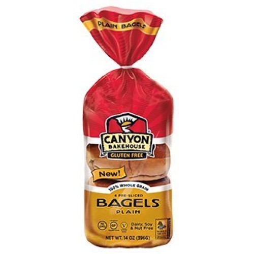 Canyon Bakehouse Gluten-Free Presliced Plain Bagels 4 Bagels Pe