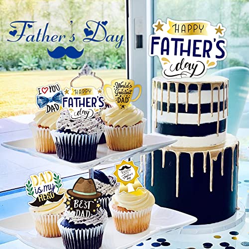 Fathers Day Cupcake Toppers 48pcs Happy Fathers Day Cake Topper...