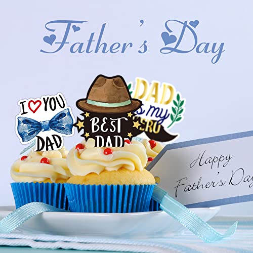 Fathers Day Cupcake Toppers 48pcs Happy Fathers Day Cake Topper...