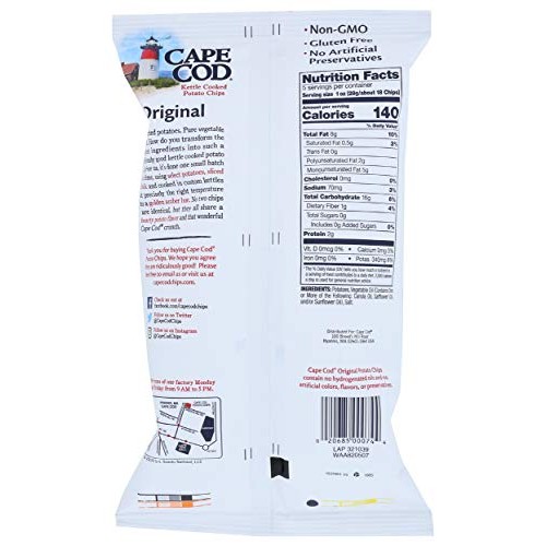 Cape Cod Potato Chips, Potato Chips Original Salted, 5 Ounce