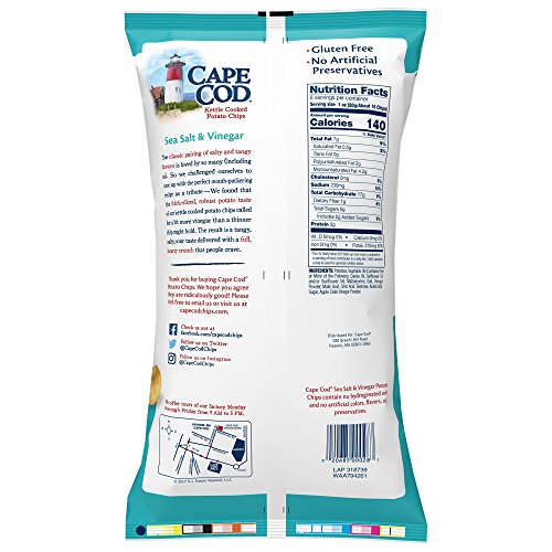 Cape Cod Potato Chips, Sea Salt And Vinegar, 8 Ounce