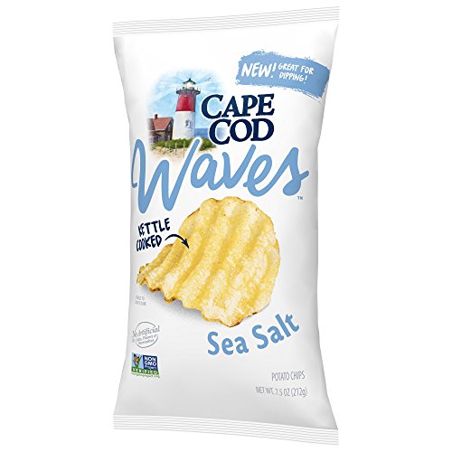 Cape Cod Potato Chips, Kettle Cooked Wavy Cut Sea Salt, 7.5 Ounce