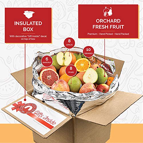 Gourmet Fruit Gift Pack, 20Lbs Of Oranges, Pears, Apples, And