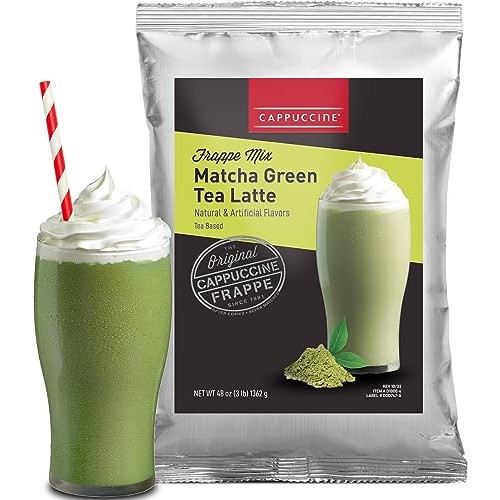 Cappuccine Matcha Green Tea Latte Frappe Mix, 3 Pounds Makes 36 ...