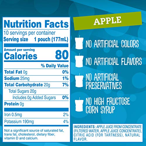 Capri Sun Apple Juice Pouch 6Oz Pouches, 4 Boxes Of 10