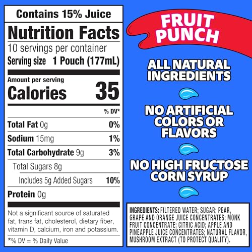 Capri Sun Fruit Punch Naturally Flavored Juice Drink Blend 30 c...
