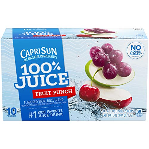 Capri Sun 100% Juice Fruit Punch Ready-To-Drink Soft Drink, 40 P