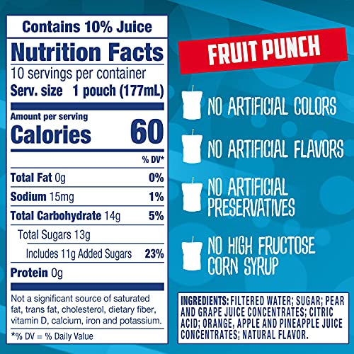 Capri Sun Fruit Punch Juice Drink, 60 Fl. Oz Pack Of 4