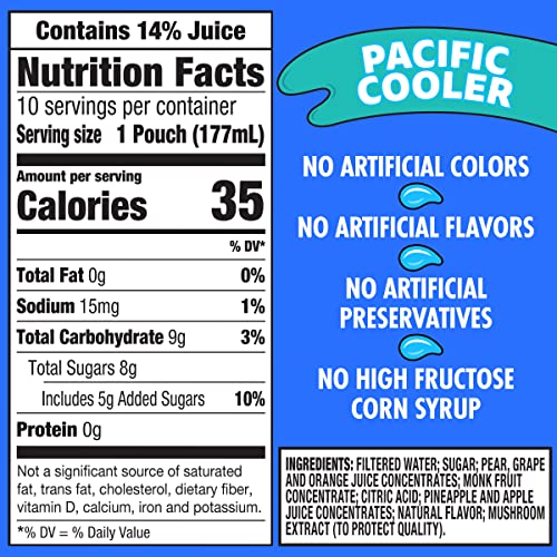 Capri Sun Pacific Cooler Ready-To-Drink Juice 10 Pouches Capri Sun Pacific Cooler Ready-To-Drink Juice 10 Pouches