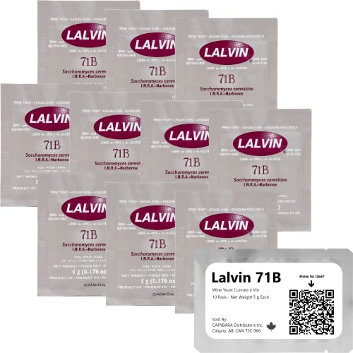 Lalvin 71B Wine Yeast 10 Pack - Make Wine Cider Mead Kombucha ...