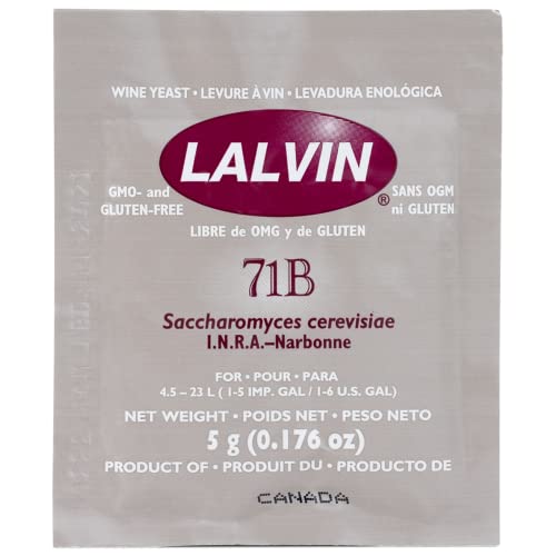 Lalvin 71B Wine Yeast 5 Pack - Make Wine Cider Mead Kombucha A...