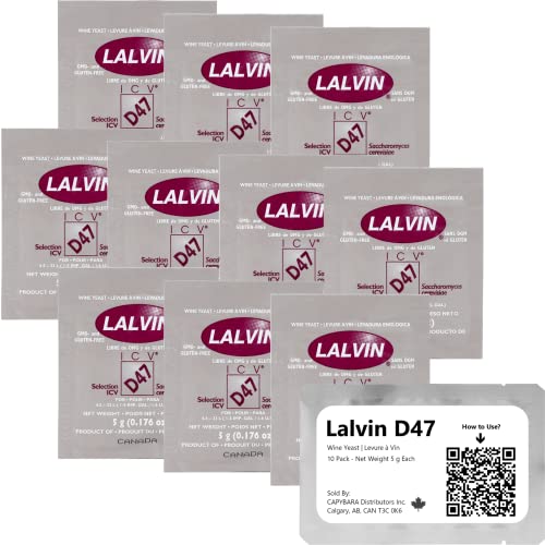 Lalvin D47 Wine Yeast 10 Pack - Make Wine Cider Mead Kombucha ...