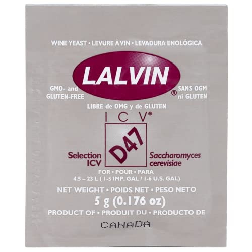 Lalvin D47 Wine Yeast 5 Pack - Make Wine Cider Mead Kombucha A...